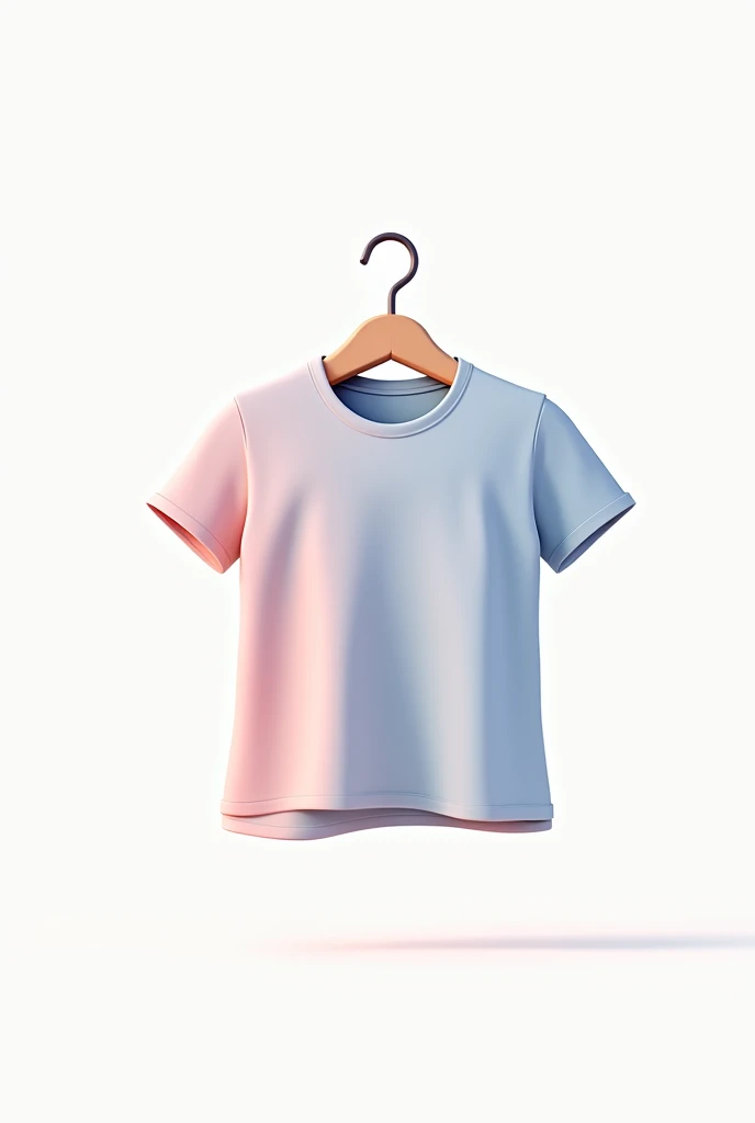 rectangular 2D logo with a flat white background that has an animated but simple t-shirt and hanger that says the word BELEN clothing in pastel colors