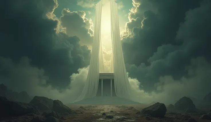  The sky was covered with darkness , The earth trembled ,  and the temple veil was torn .  The silence that followed was heavy ,  as if the universe itself were witnessing the death of its Creator.
