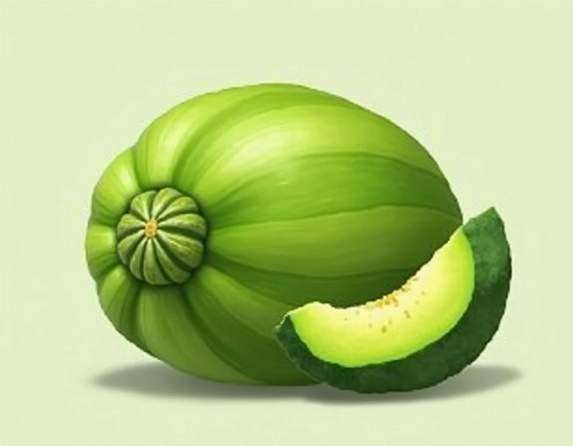 REAL GREEN SQUASH WITH A PIECE png