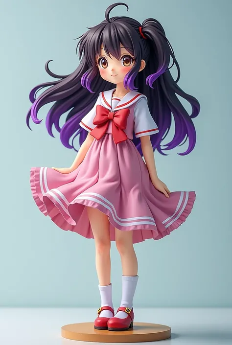 Anime Figure
A long, purple-tipped brunette girl wears a raucous council school dress
