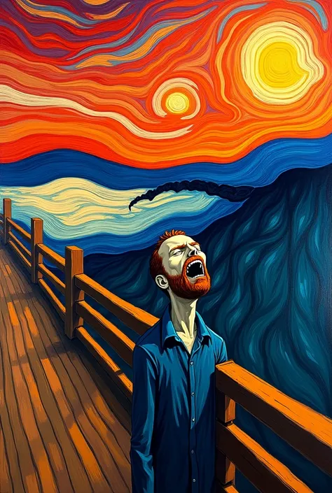 The painting the scream, but as if Van Gogh had painted it