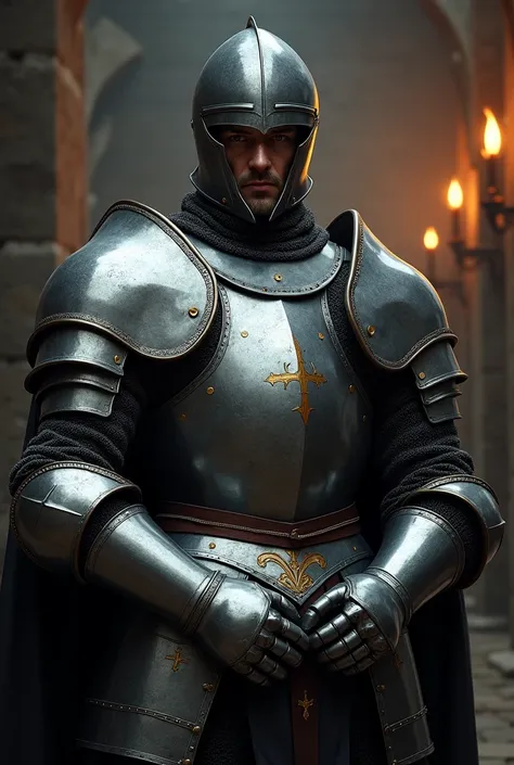 Portrait of a medieval knight in armor