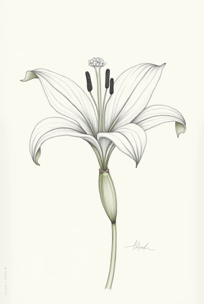  Drawing of each component of the lily flower ( sepal  ,petal , stamine, giniceul) .imaginea sa fie cat mai realistica si mai clară