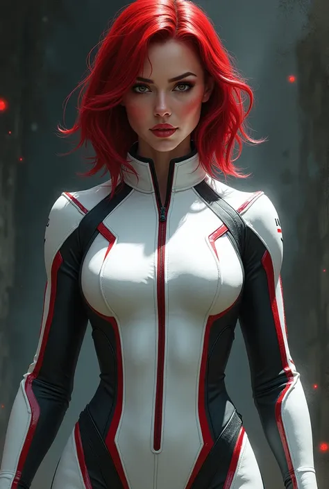 Black Widow with white suit and red touches