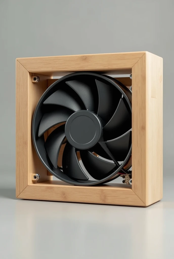 Create a square of wood but hollow ,  inside, put a 120 mm pc fan face up and that is attached to the wood by two rectangles on the sides