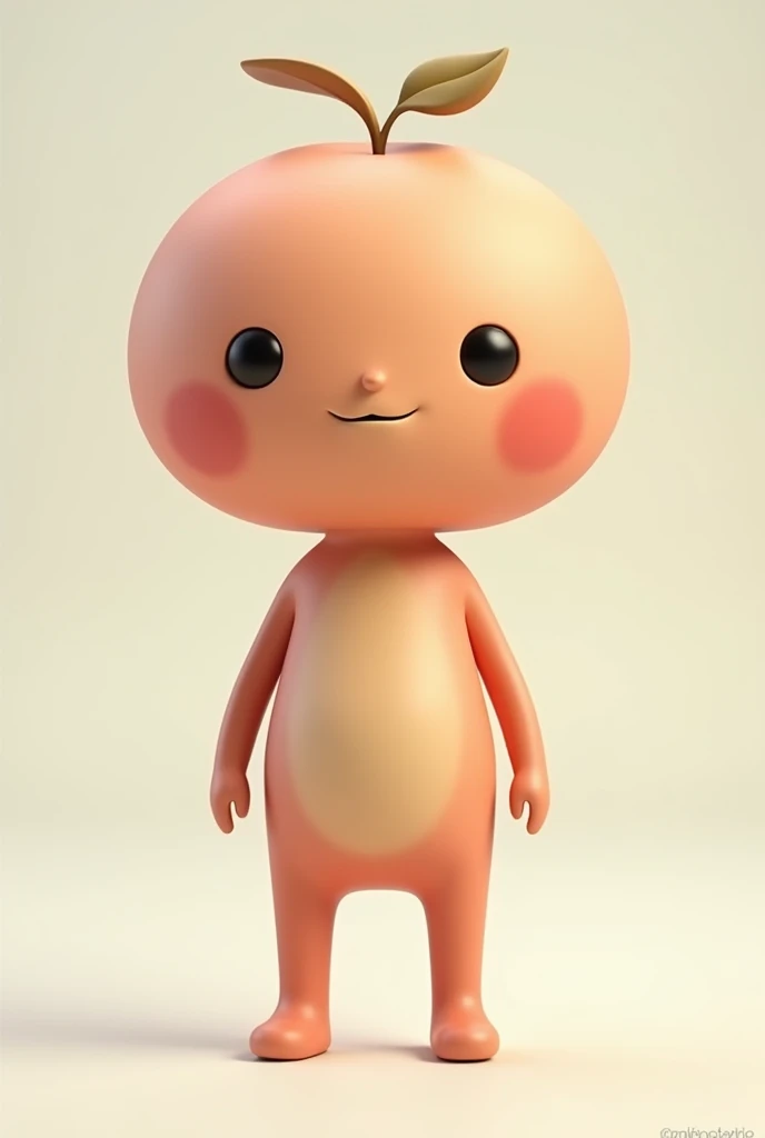 Make a human body ,  with a peach head 