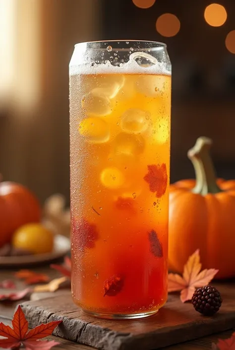 Thanksgiving soda in a transparent soda can