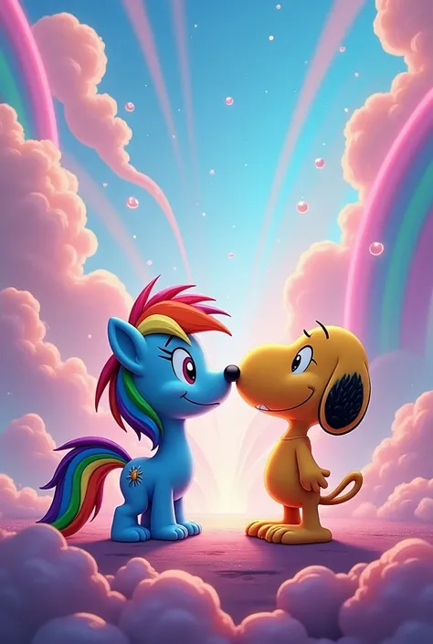 snoopy con rainbow dash