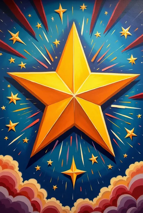 A star in a mural for the best worker