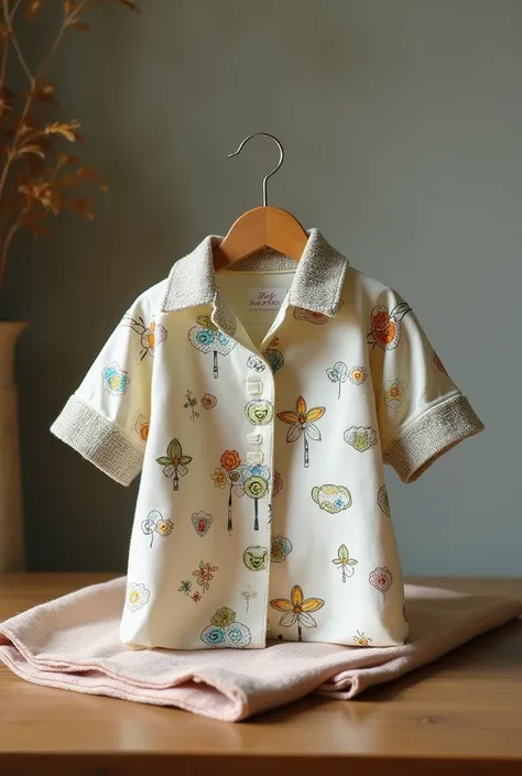 Cute handmadeshirt placed on the table