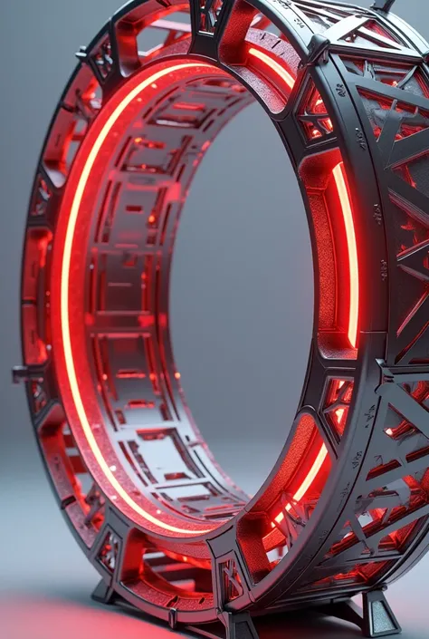 I need images of circular metallic trus with red lights in full HD, No angle of perspective completely from the front.