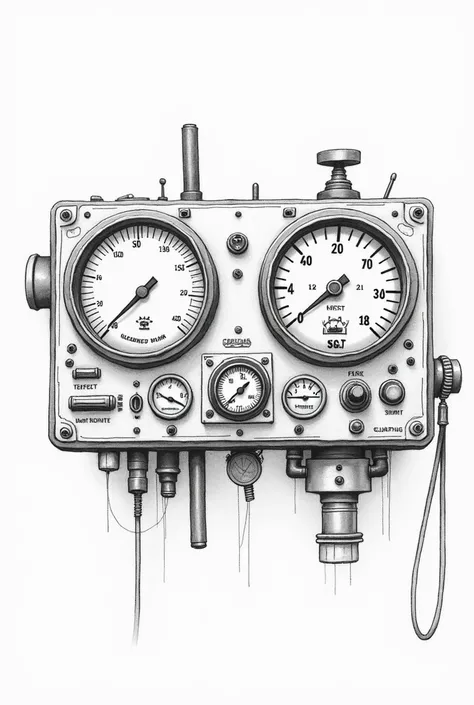 A drawing of a classroom dashboard in black and white