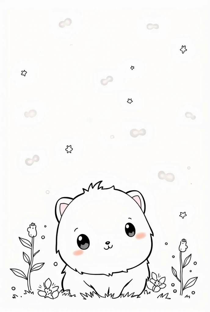 Generate a kawaiii-style coloring picture of a  