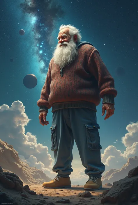 Oversized grandpa in space