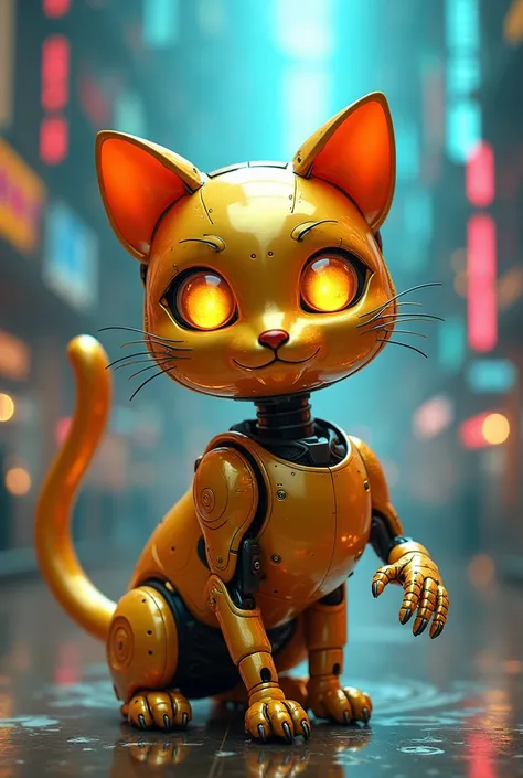 golden crazy cat robot