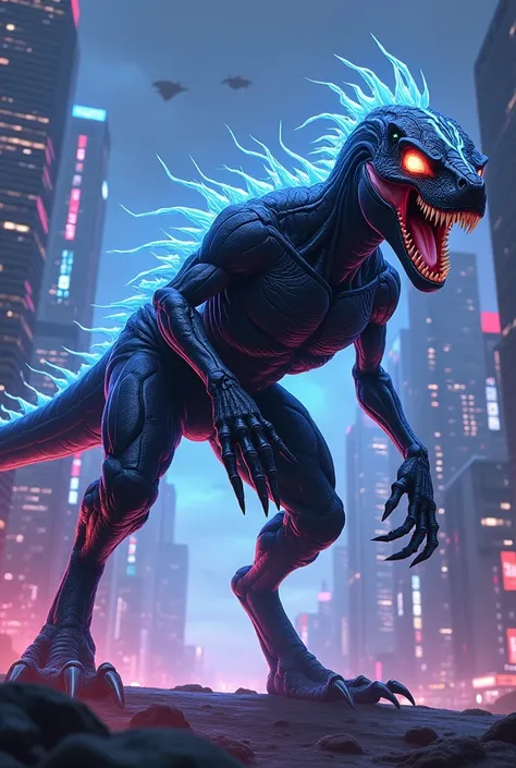 Symbiote powered by a Velociraptor in anime version 