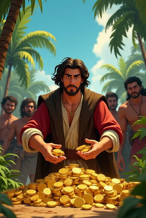 Animated image of Christopher Columbus stealing gold