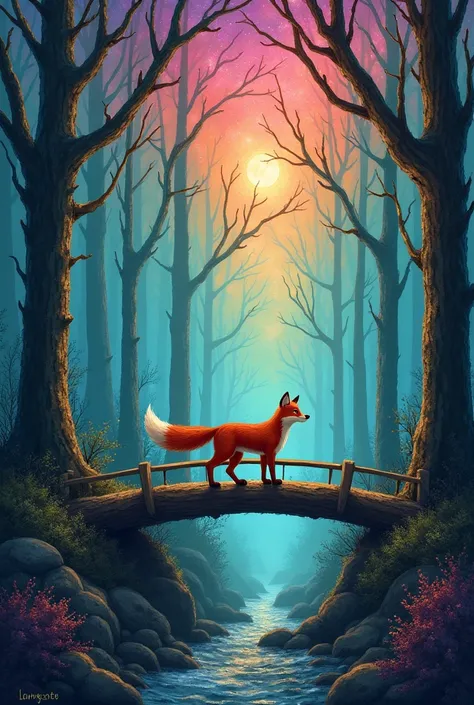  Clara found a bridge Stranger in the woods .  When you cross it ,  a red fox spoke to :

 — The bridge is broken and the universe will collapse if we dont fix it! !

Suddenly,  the world exploded in a thousand colors .  Clara appeared in a crazy place wit...