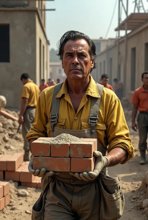 Jair Bolsonaro working in construction as a bricklayer servant 