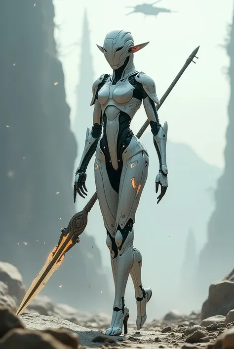  Elf Robot, spear wielding in armor