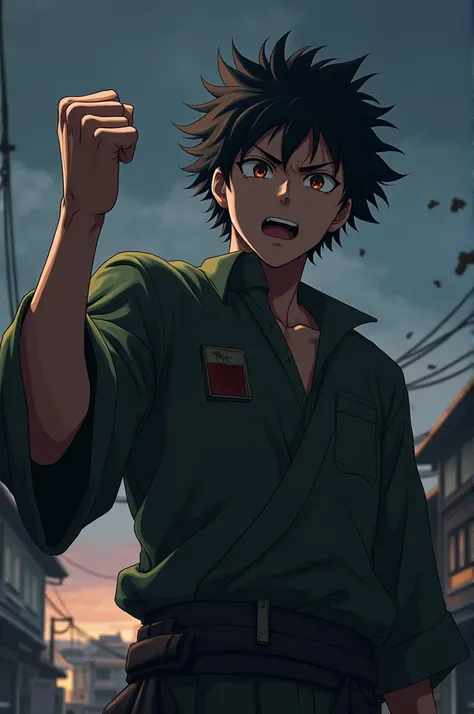 Tanjiro Kamado giving a fist 