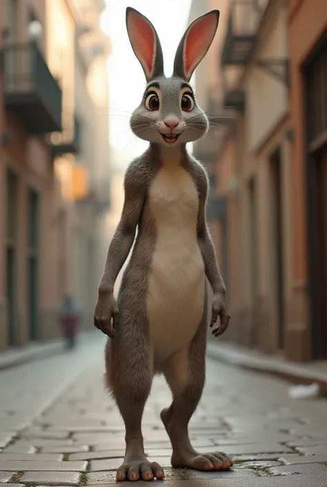 Judy Hopps from Zooptopia, barefoot, naked, foot focus, foot fetish, sweaty soles, dirty soles, 5 toes, naked, nipples on breast, vagina, asshole, scat, long poop coming from ass, giantess in city, porn image