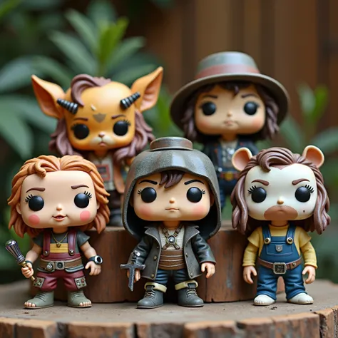 Create collectible figures with recycled materials that look like funko pops but are not the same