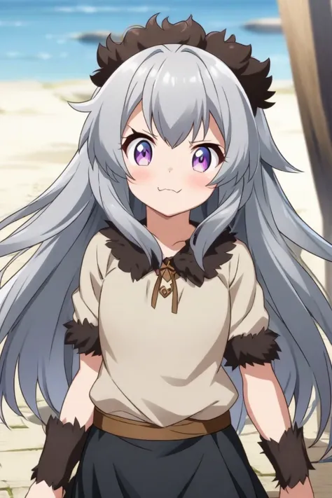 Create an image of a werewolf but let her be a gril, Anime style but do it over 18 with long hair 