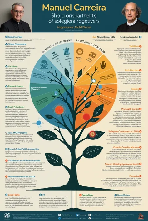  make an infographic with the following information :
 The sources provide limited biographical information about Manuel Carreira .  He is identified as a Jesuit priest with advanced degrees in philosophy , theology,  physics and astrophysics .

 This is w...