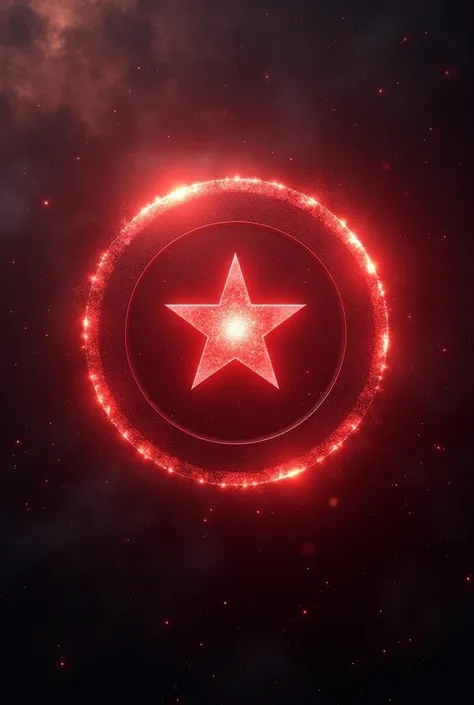 Red star, with a black and white gradient ring around it, theme: encryption and galactic, resolution: 512x512