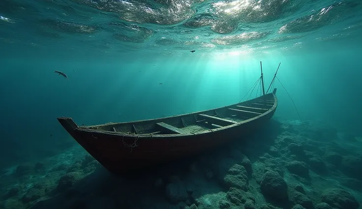 inside a poor fishing big boat in the middle of the sea.