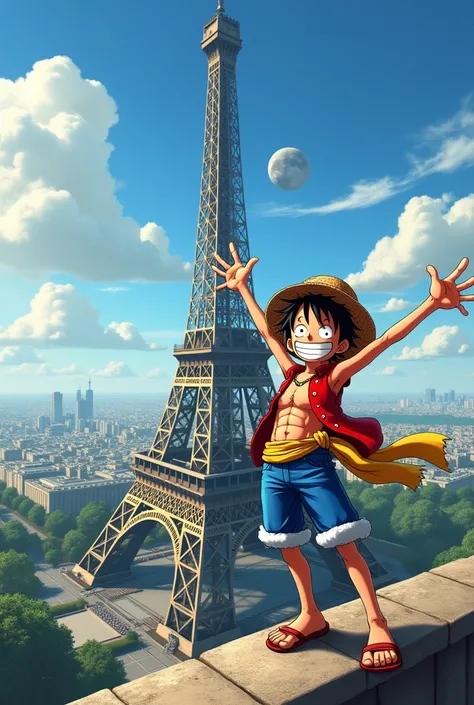 Monkey di Luffy  en la torre Eiffel 