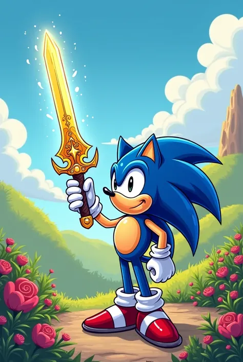  Sonic Excalibur cartoon with a heart easy and simple to draw