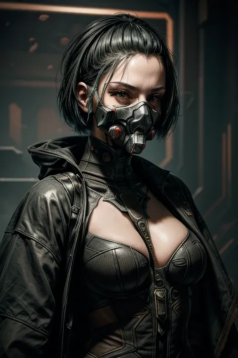 a woman with a gas mask on her face and a sword, cyberpunk art by Yang J, cgsociety contest winner, fantasy art, beautiful cyberpunk girl face, gothic - cyberpunk, seductive cyberpunk dark fantasy, dreamy cyberpunk girl, fantasy cyberpunk, ornamental gothi...