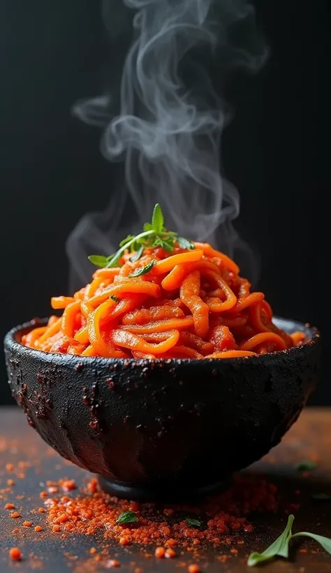 A spicy  ,  actual , ultra- actual ,  very spicy bowl  ， Inside is a burnt butt