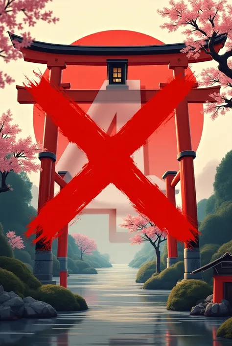 "A visually striking and eye-catching thumbnail for a video about Japanese culture, featuring a bold number 4 with a red X over it, symbolizing its taboo. Include traditional Japanese elements like cherry blossoms or a torii gate in the background, with vi...