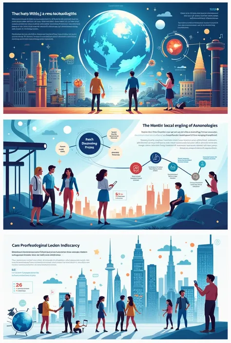 create me an image of infograpics about promoting the advancement of technology 