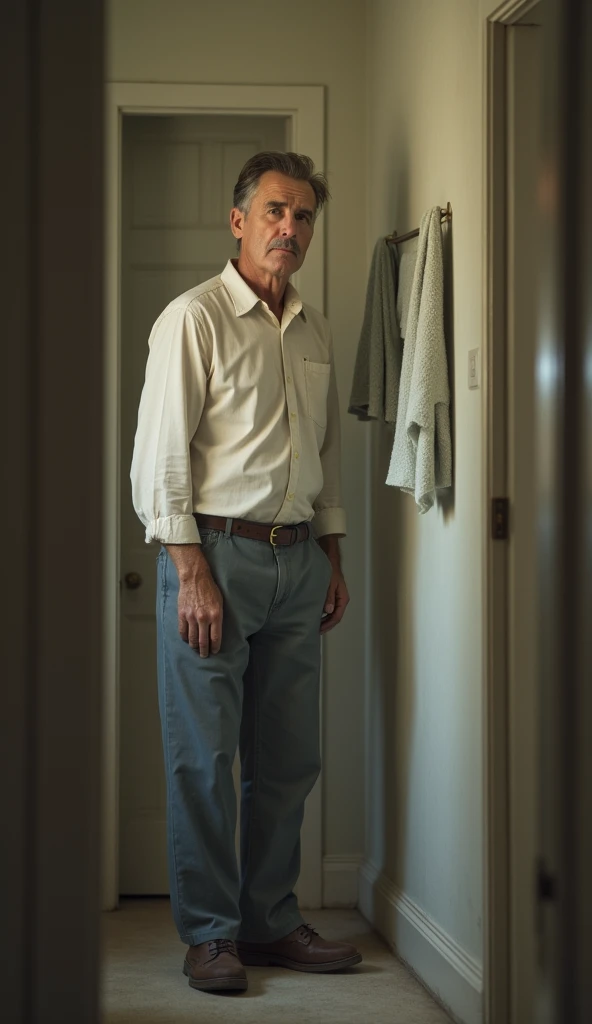 A man thinking about going to the bath 