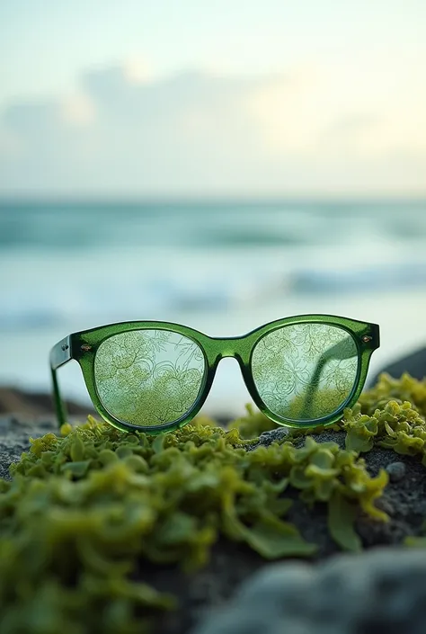 Image of glasses made with seaweed 
