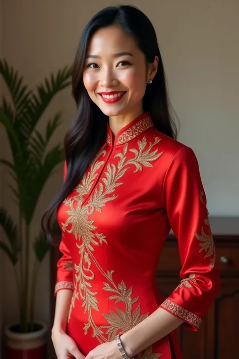 Mrs. Wankadi Thai Red Dress