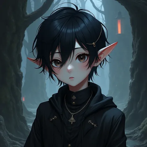 Gothic elf young boy realistic anime manga anime 