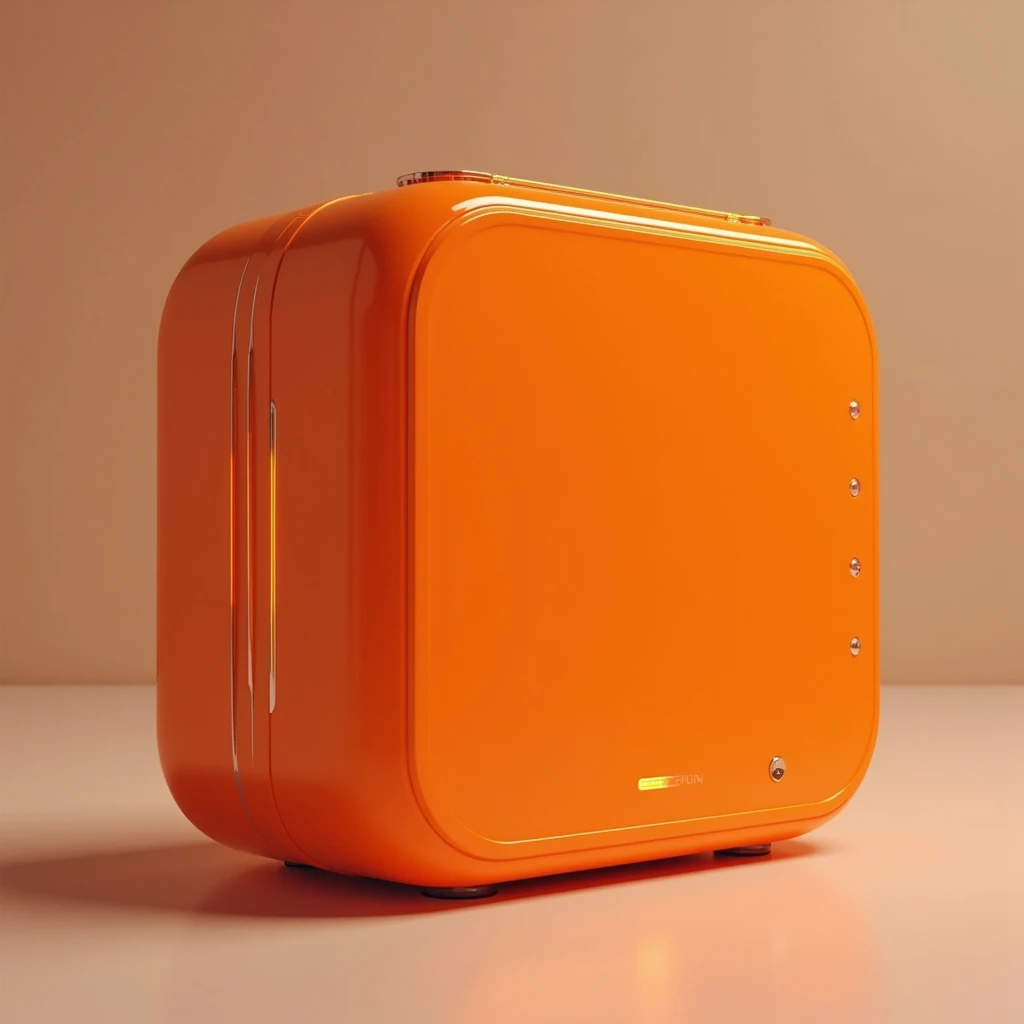 CREATE AN IMAGE OF A COMPUTER IN ORANGE TONES