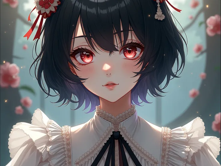  black hair,  anime style, Frilly clothes,Heavy makeup,  wearing glasses , Short Hair,  full body image,Women, ladyboy,male