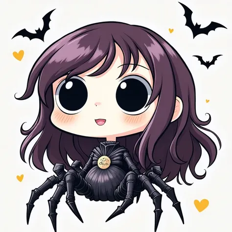 1 Girl,spider body,spider Girl,Spider Girl、Yokai、 monster、Dark purple hair