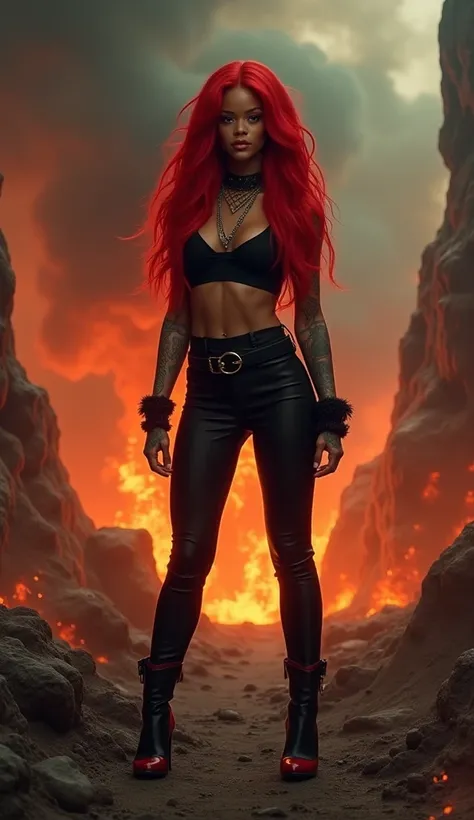 Red-haired Rihanna in Hell 