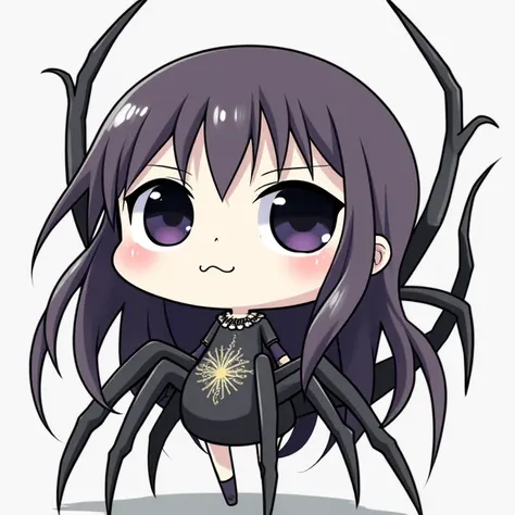 1 Girl,spider body,spider Girl,Spider Girl、Yokai、 monster、Dark purple hair