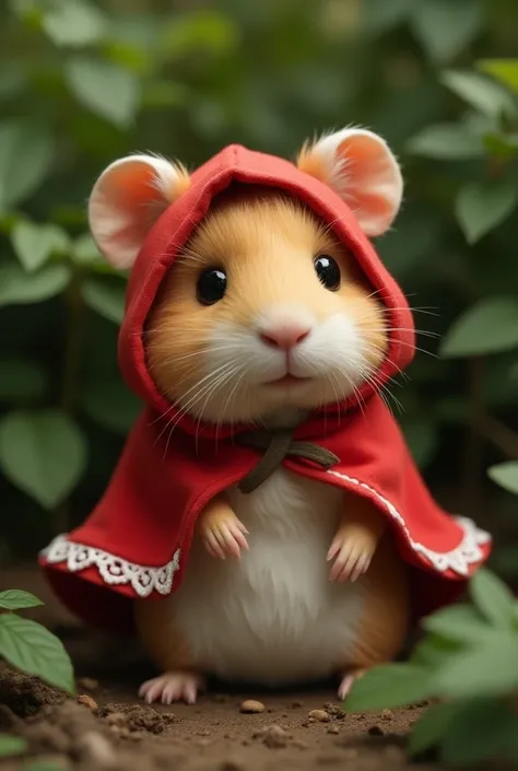 A light brown female Peruvian guinea pig wearing a Little Red Riding Hood costume
