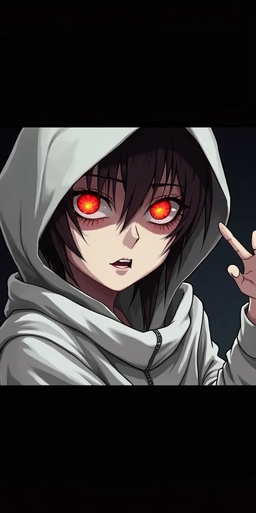 Make this image with red eyes