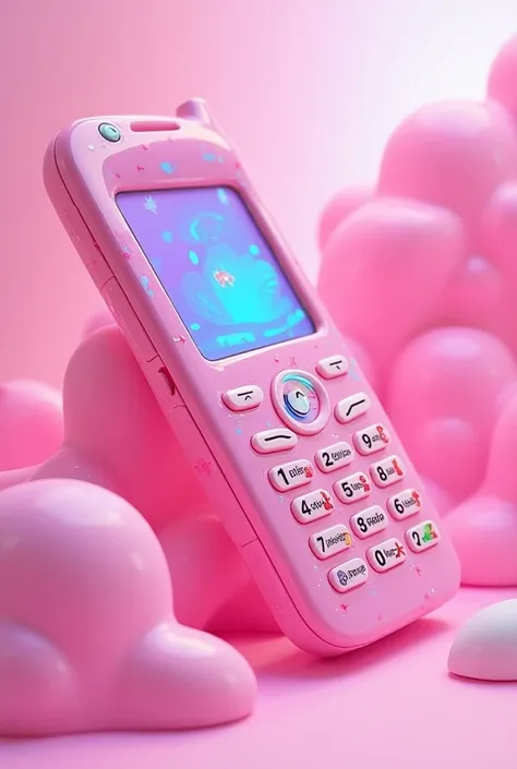 An pink clap phone. In y2k style