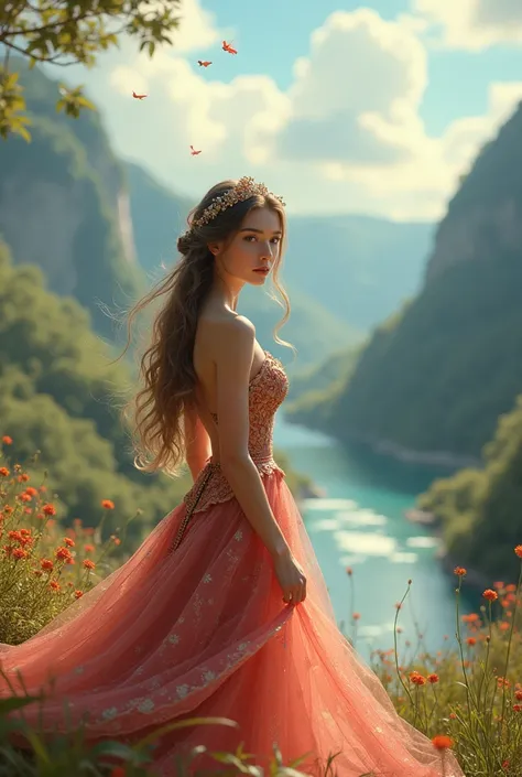 A beautiful princess with a lovely landscape and the phrase: You are my princess, Lisseth, I love you so much!
